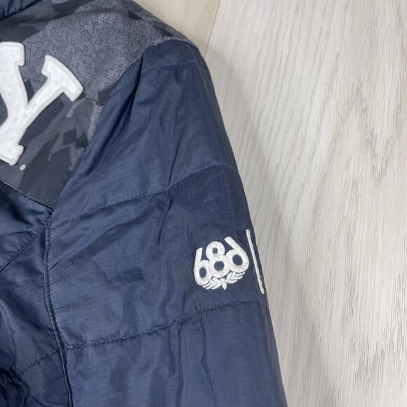 686 Flight Insulated Jacket Men’s Size M Medium BYU Brigham Young Navy Blue - Picture 10 of 16